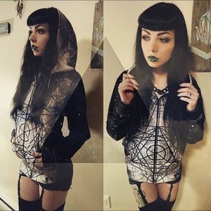 Sacred geometry metatrons cube zip up hoodie jacket